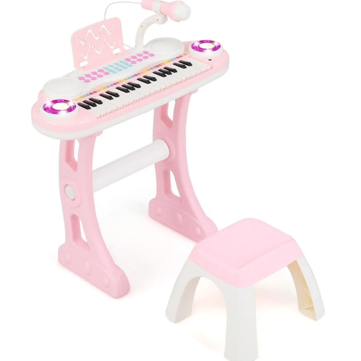 37 Tasten Klaviertastatur mit Licht Elektro Kinder Keyboard Aufnahme & Wiedergabe Spielzeugklavier