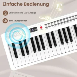 88 Tasten Piano Keyboard mit 1000 Rhythmen 1000 Tönen Klappbares Digitalpiano Klavier