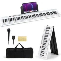 88 Tasten Piano Keyboard mit 1000 Rhythmen 1000 Tönen Klappbares Digitalpiano Klavier