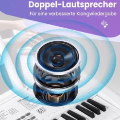 61 Tasten Piano Keyboard mit Ständer & Mikrofon & Tragetasche Digital Piano E-Piano Weiß