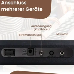 61 Tasten Piano Keyboard mit Ständer & Mikrofon & Tragetasche Digital Piano E-Piano Schwarz