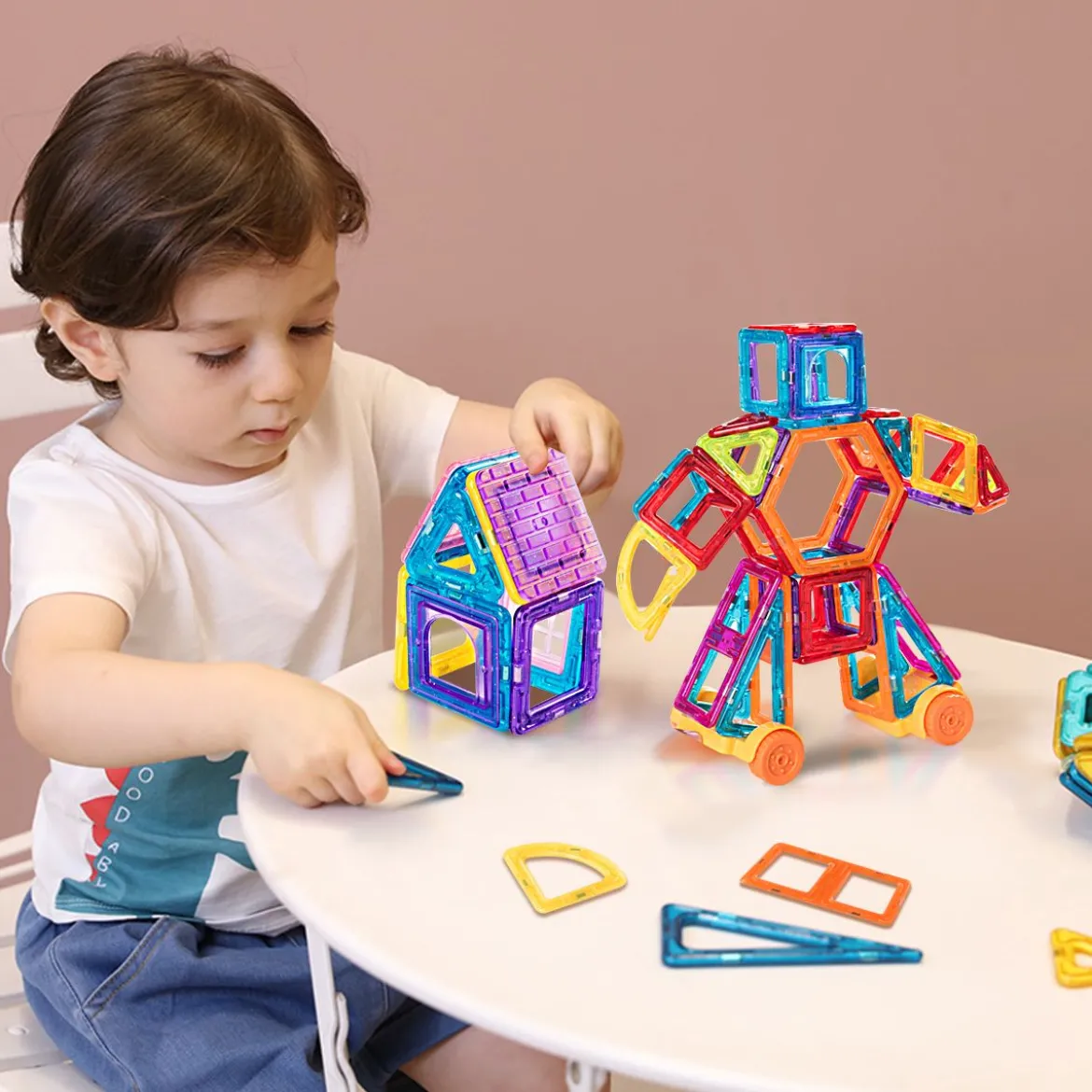 106 Teile Magnetische Bausteine Kleinkinder Magnetspielzeug Bauklötze