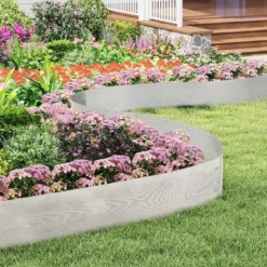 6-teilige Rasenkante aus Verzinkt Metall Mähkante Beetumrandung DIY Hochbeet Gartenbeet 110 x 22 cm