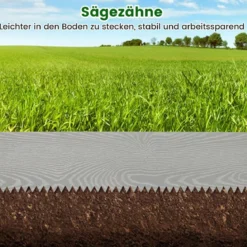 6-teilige Rasenkante aus Verzinkt Metall Mähkante Beetumrandung DIY Hochbeet Gartenbeet 110 x 22 cm