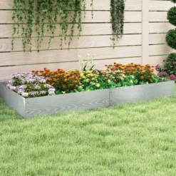 6-teilige Rasenkante aus Verzinkt Metall Mähkante Beetumrandung DIY Hochbeet Gartenbeet 110 x 22 cm