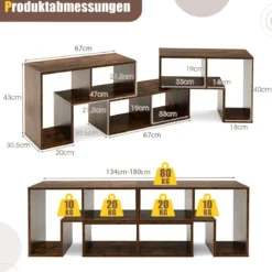 3-teiliger Fernsehschrank aus Holz für TVs bis zu 65