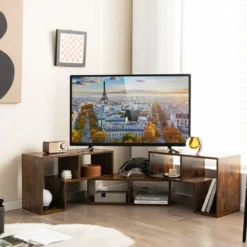 3-teiliger Fernsehschrank aus Holz für TVs bis zu 65
