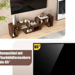 3-teiliger Fernsehschrank aus Holz für TVs bis zu 65