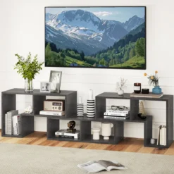 3-teiliger Fernsehschrank aus Holz für TVs bis zu 65