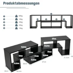 3-teiliger Fernsehschrank aus Holz für TVs bis zu 65