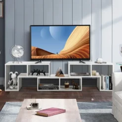 3-teiliger Fernsehschrank aus Holz für TVs bis zu 65