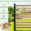 2-teiliger Gartenzaun mit Holzpfählen Sichtschutzzaun Dekorativer Steckzaun Natur