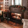 3-teiliger klappbarer Funkenschutz mit Blumenmuster dekorative Kaminbarriere aus Drahtgeflecht robuster 151 x 83 cm