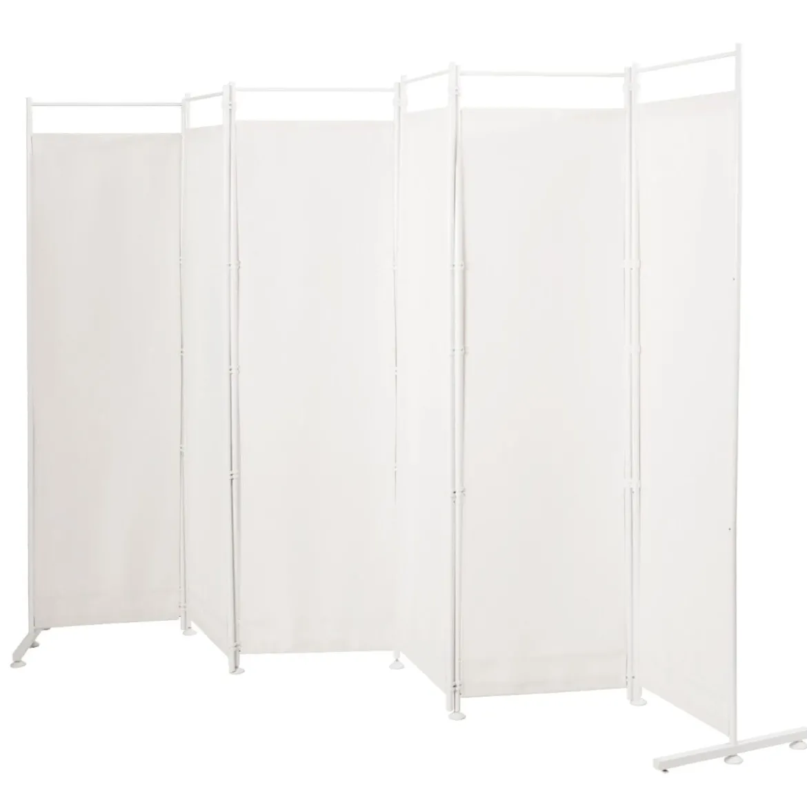 6-teiliger Raumteiler mit Langlebigen Scharnieren & Stahlstützbasis 300x180 cm Weiß