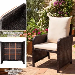 5-teiliges Balkonmöbel Set Gartenmöbel aus PE-Polyrattan Sitzgruppe für Garten