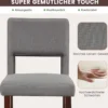 2-Teiliges Barstuhl-Set Leinen-Barhocker mit Ausgehöhlter Rückenlehne 48 x 52 x 98 cm Grau und Braun