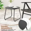 3-teiliges Bistro-Set für den Außenbereich Gartenmöbel-Set inkl. runder Beistelltisch & 2 Stühle aus Metallrahmen