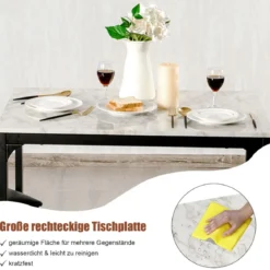3 teiliges Esstisch Set Bartisch Set mit 2 Gepolsterten Barhockern Metallgestell Weiß