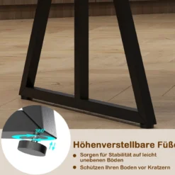 5-teiliges Esszimmer-Set für 4-6 Personen industrieller rechteckiger Küchentisch mit 2 Bänken Braun
