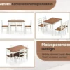 5-teiliges Esszimmer-Set mit rechteckigem Tisch & 4 Stühlen Bauernhaus-Esstisch-Set