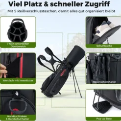11 Teiliges Golfschläger Set für Rechtshänder mit Golftasche Golf Set Golfschlägersätze Stand Bag