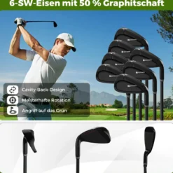 11 Teiliges Golfschläger Set für Rechtshänder mit Golftasche Golf Set Golfschlägersätze Stand Bag