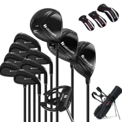 11 Teiliges Golfschläger Set für Rechtshänder mit Golftasche Golf Set Golfschlägersätze Stand Bag