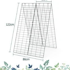 2-Teiliges Grünes Gartenspalier Unterstützung für Kletterpflanzen 122 x 86 cm