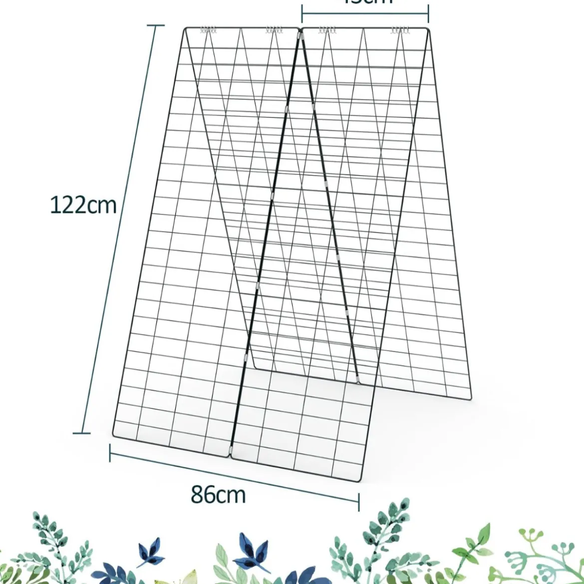 2-Teiliges Grünes Gartenspalier Unterstützung für Kletterpflanzen 122 x 86 cm