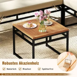 6-teilige Sitzgruppe Outdoor Gartensofa mit Metallrahmen Kissen & Bungee-Seil Sitz Beige
