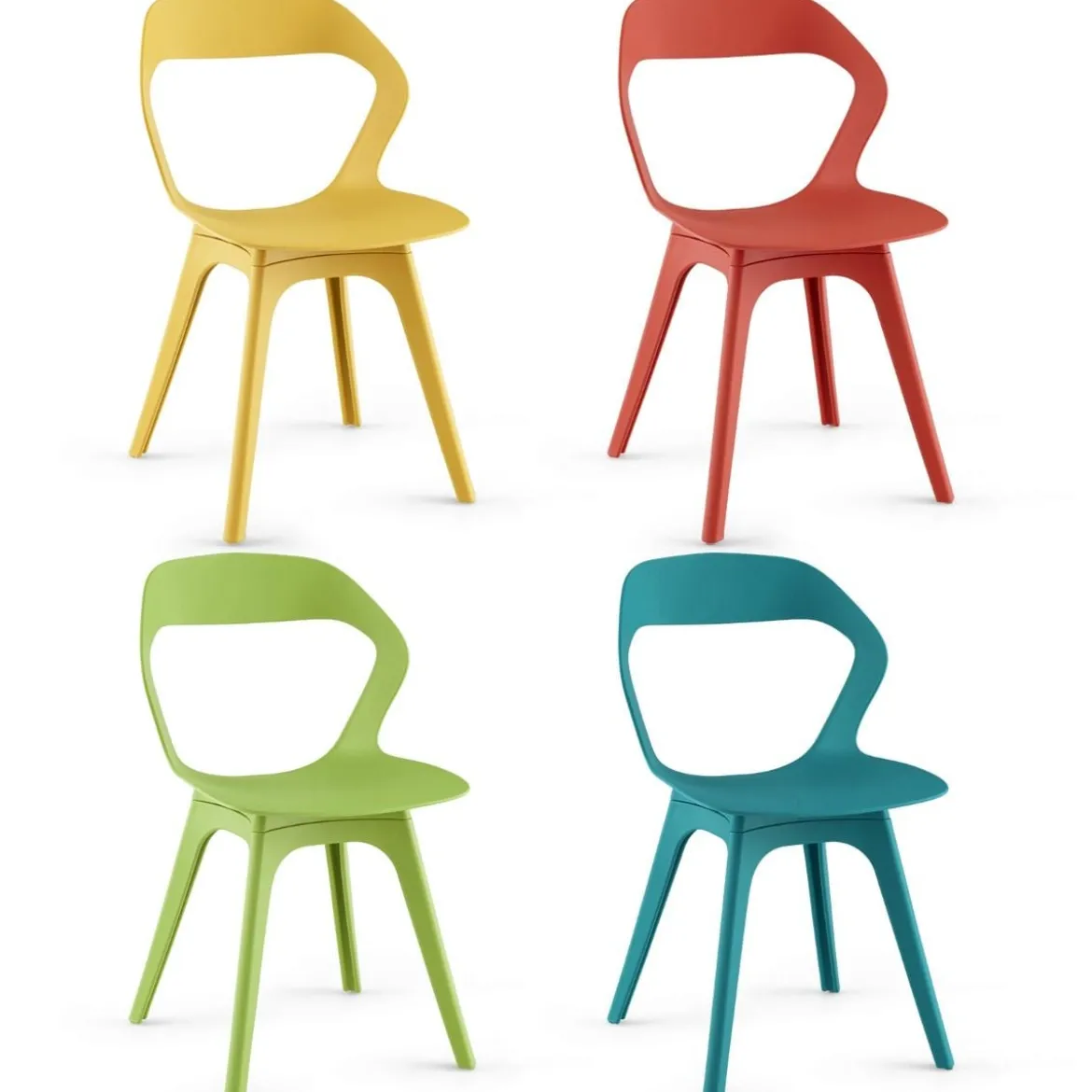 4-teiliges Küchenstuhl-Set Esszimmerstuhl-Set Moderne Stühle 48 x 54 x 81 cm Bunt