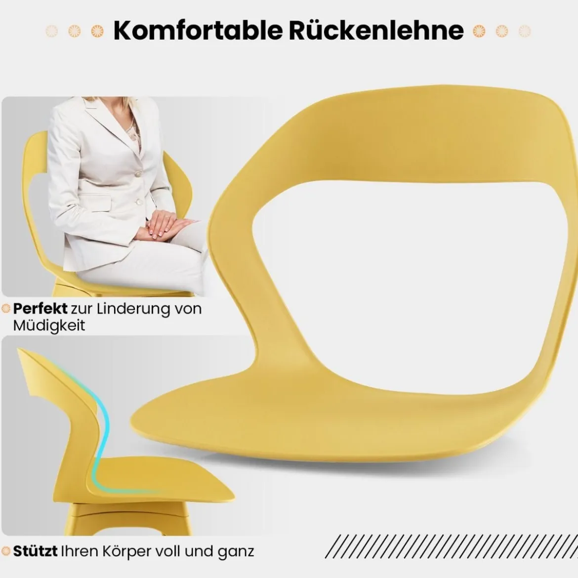 4-teiliges Küchenstuhl-Set Esszimmerstuhl-Set Moderne Stühle 48 x 54 x 81 cm Bunt