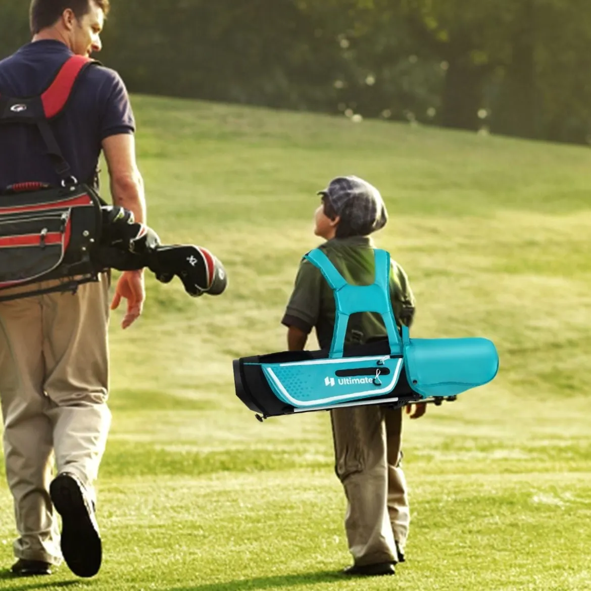 4-teiliges Kinder Golfschläger Set mit Golftasche & Regenhaube für Kinder von 5-7 Jahren Blau
