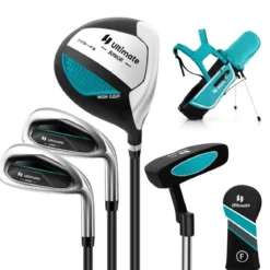 4-teiliges Kinder Golfschläger Set mit Golftasche & Regenhaube für Kinder von 5-7 Jahren Blau