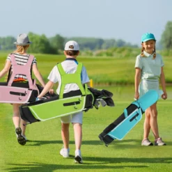 6-teiliges Kinder Golfschläger Set mit Golftasche & Regenhaube für Kinder von 11-13 Jahren Grün