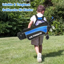 5-teiliges Kinder Golfschläger Set mit Fairway HolzEisen 7, 9 & Putter mit Standtasche für Junior von 8-10 Jahren