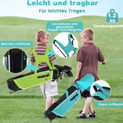 6-teiliges Kinder Golfschläger Set mit Golftasche & Regenhaube für Kinder von 11-13 Jahren Blau