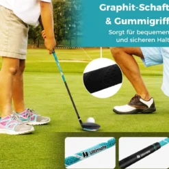 4-teiliges Kinder Golfschläger Set mit Golftasche & Regenhaube für Kinder von 8-10 Jahren Blau