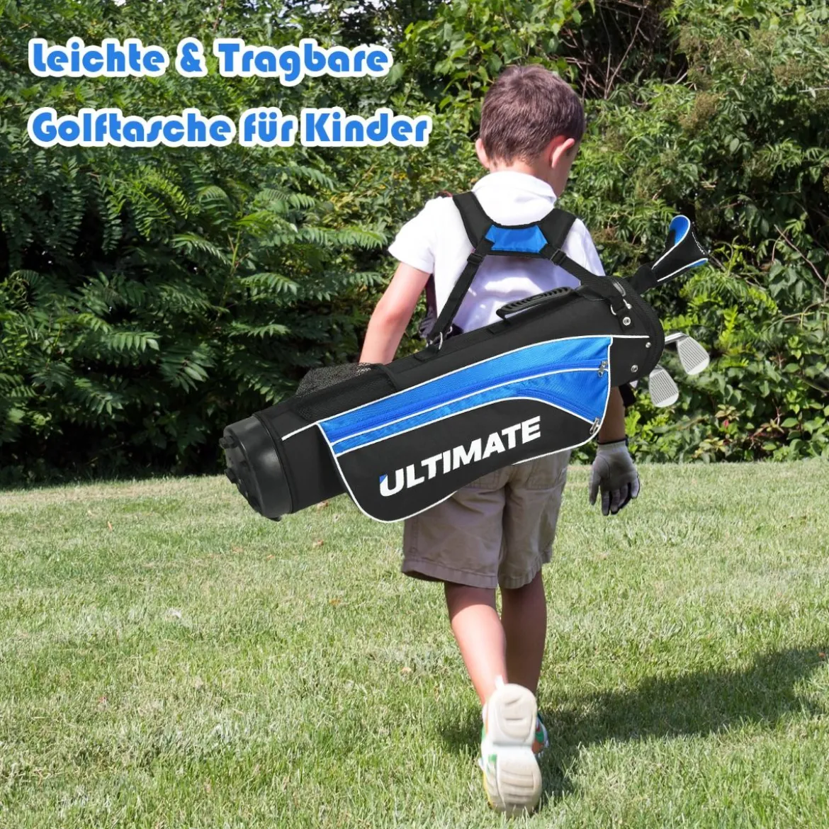 5-teiliges Kinder Golfschläger Set mit Fairway HolzEisen 7, 9 & Putter mit Standtasche für Junior von 11-13 Jahren