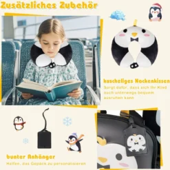 4 teiliges Kinderkoffer + Rucksack 10”+14” Kindertrolley mit Rollen Blau/Schwarz/Rosa 35L Reisekoffer