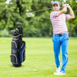 9-teiliges Komplettes Golfschlägerset für Rechtshändig Spielende Herren mit Schlägerhauben