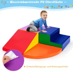 4-teiliges Lernspielset weiches EPE Kleinkinder-Spielset Softbausteine aus Schaumstoff Bunt
