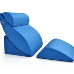 4-teiliges orthopädische Kissen-Set einstellbare Neigungskissen Blau
