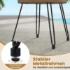 3-teiliges PE Rattan Bistro-Set für die Terrasse Outdoor-Set mit Kissen und 2-stöckigem Tisch Beige