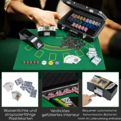 600-teiliges Poker Chip Set 14 Gramm Claytec Chips mit Tragetasche Schwarz