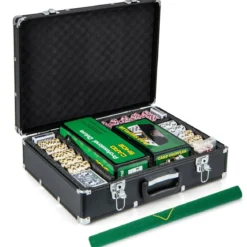 600-teiliges Poker Chip Set 14 Gramm Claytec Chips mit Tragetasche Schwarz