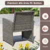 4-teiliges Rattan Gartenmöbel Wicker 2-Sitzer Sofa mit gehärtetem Glas-Couchtisch Grau