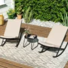 3-teiliges Schaukel-Bistro-Set PE-Rattan-Stühle mit Metall-Couchtisch & dicken Kissen Gartenmöbel-Set