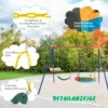 2-teiliges Schaukel-Set mit verstellbaren Seilen & 2 hängenden Wege für Terrasse Spielplatz Hof Bunt