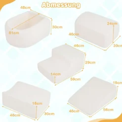 5-teiliges Schaumstoffbausteine für Kleinkinder Softbausteine mit Bällebad (ohne Bälle) & Sherpa-Bezügen Indoor Beige